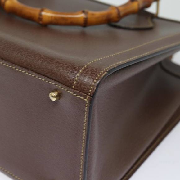 GUCCI Bamboo Hand Bag Leather Brown 002 2853 0260 0 Auth ep4626 - Picture 9 of 16